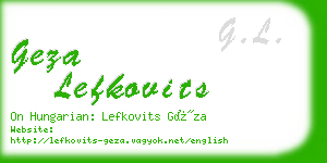 geza lefkovits business card
